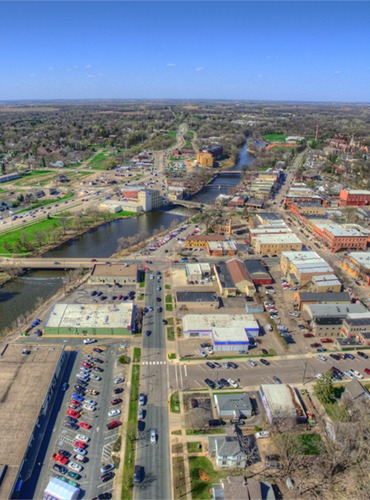 aerial view of downtown northfield